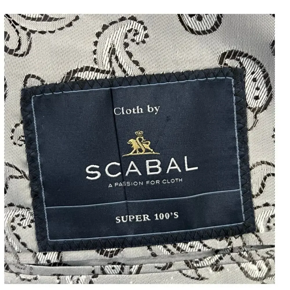 Elevee Bespoke Scabal Wool Sport Coat Jacket Approx 44R Surgeon Cuffs Peak Lapel